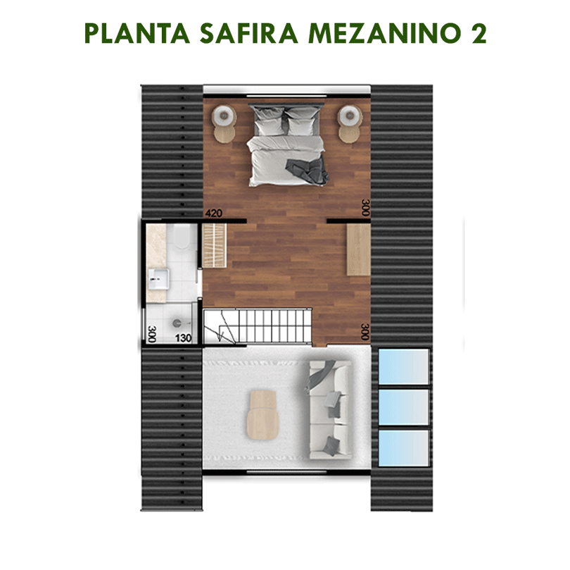 chale com suite em steel frame de madeira pre fabricado