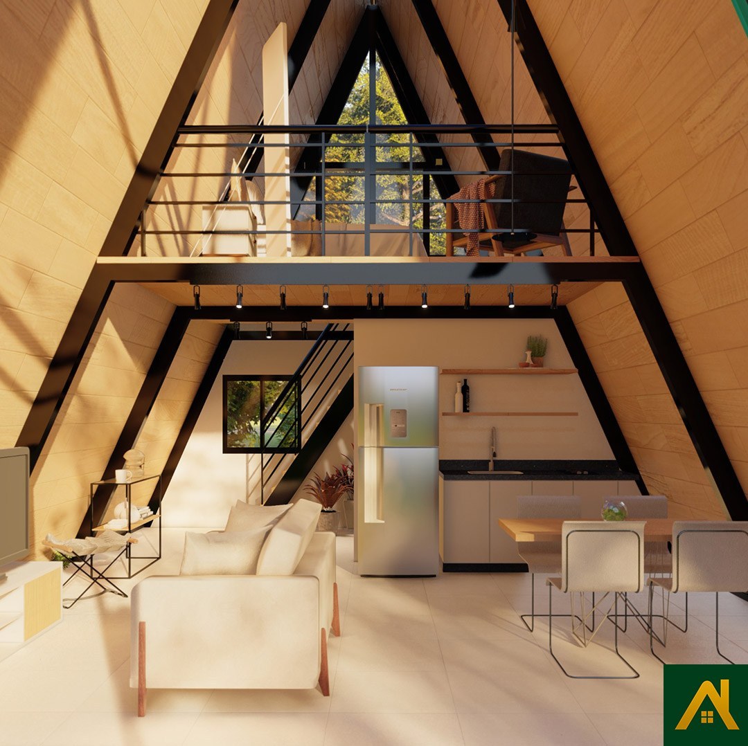 sala de estar chale de vidro 67m airbnb pousada ecomorada 2