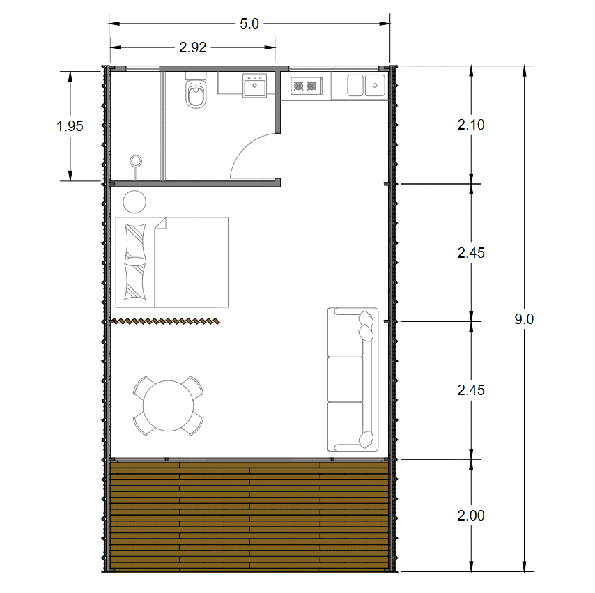 planta baixa gales chale pre fabricado