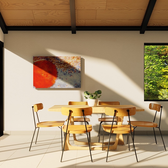 sala de estar cabana escandinava Nordic iceland render 3d