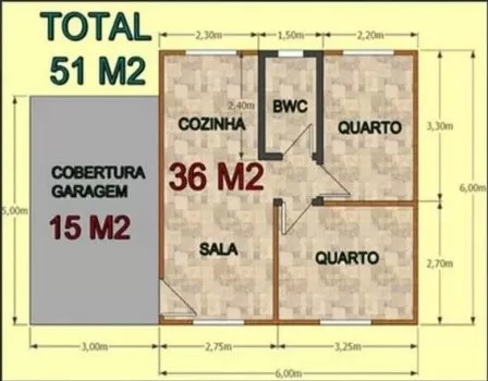 Casa De Madeira Tradicional 51M²